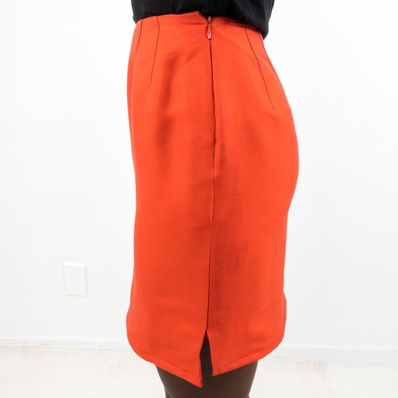 Vintage 90s XS Silk Wool Mini Skirt Valentines Red - Picture 3 of 7